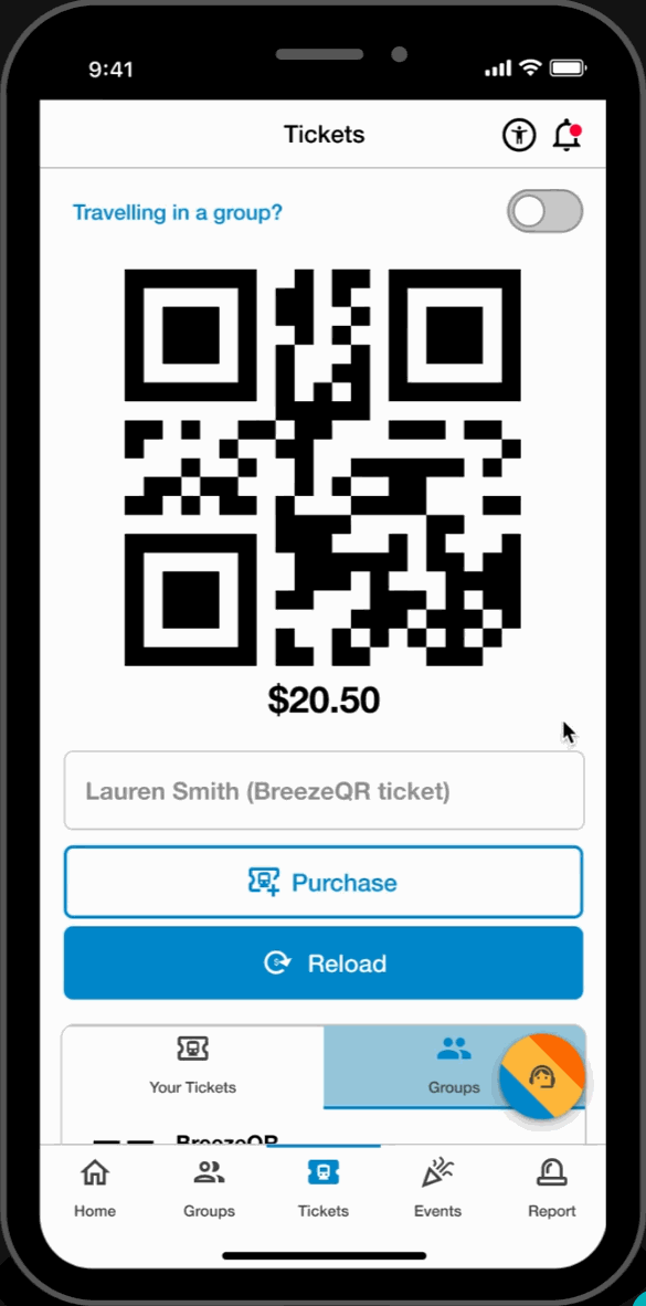 Mocks of ticket page